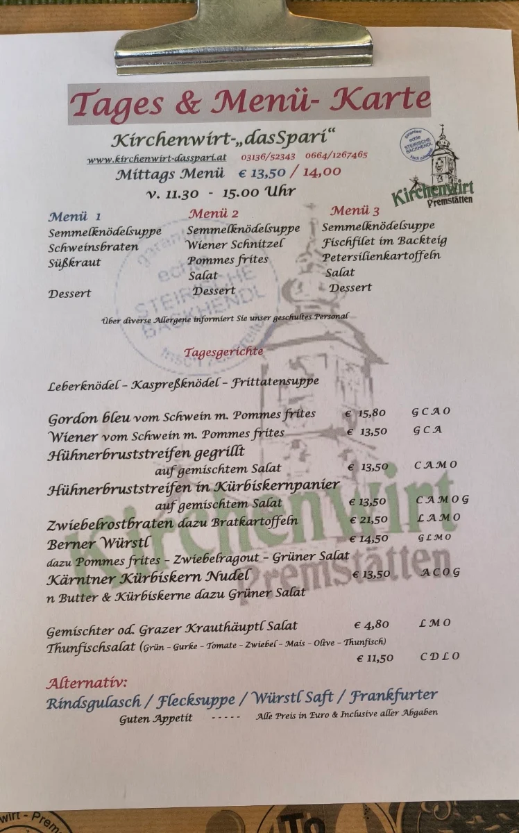 Speisekarte photo 1