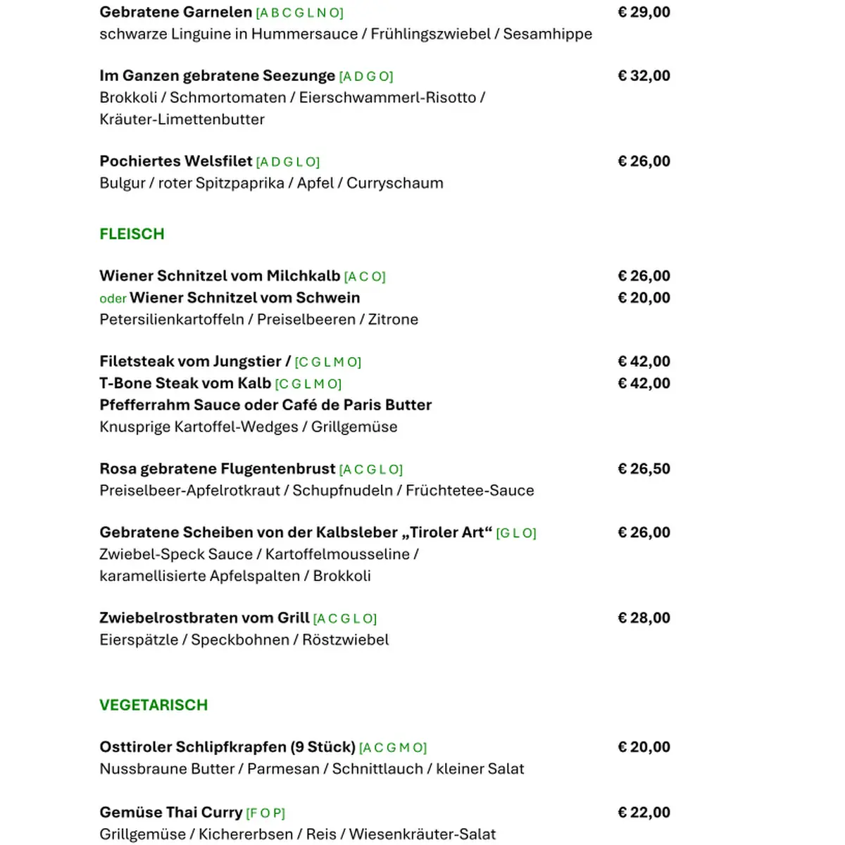 Speisekarte photo 2