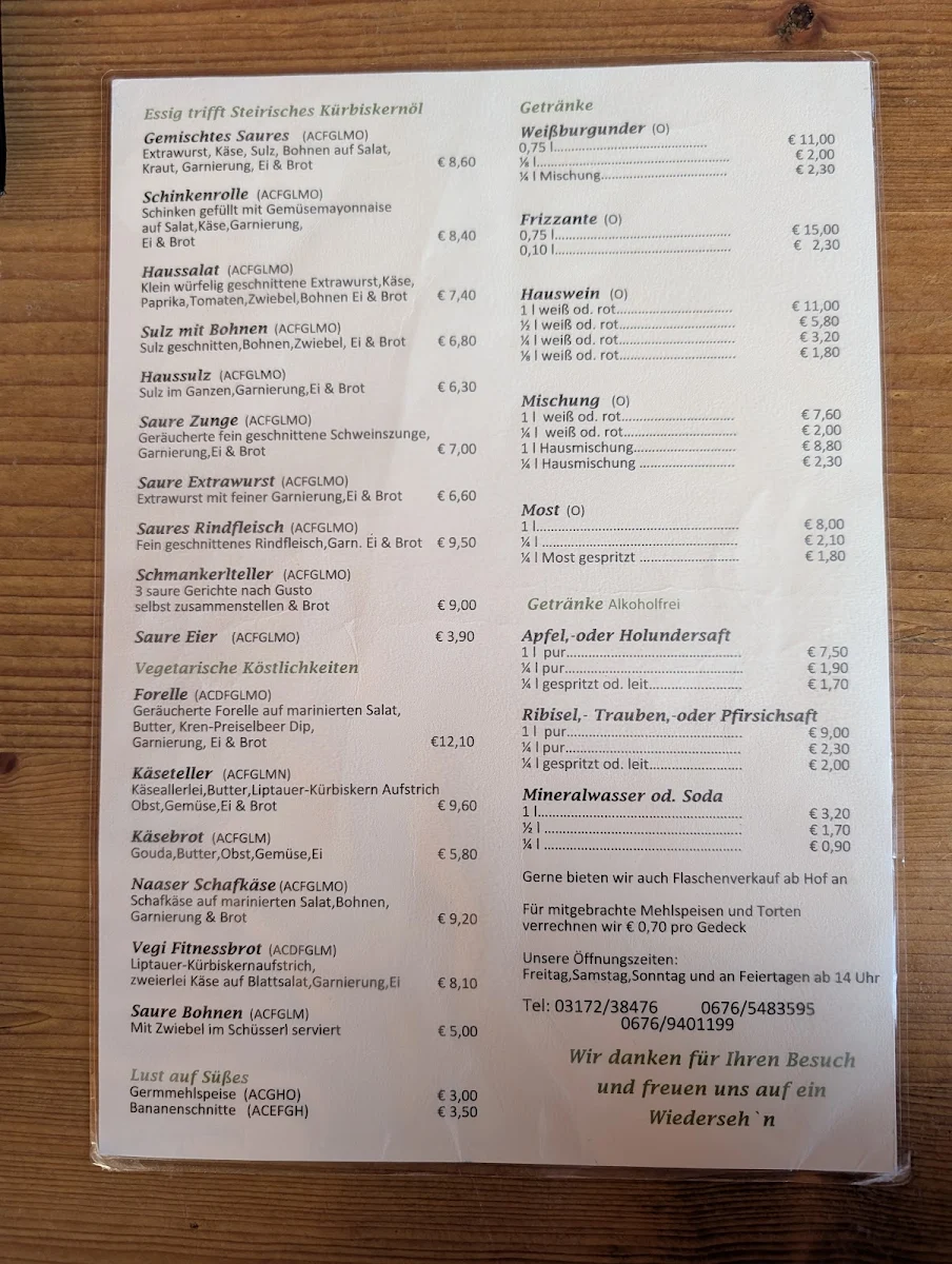 Speisekarte photo 1
