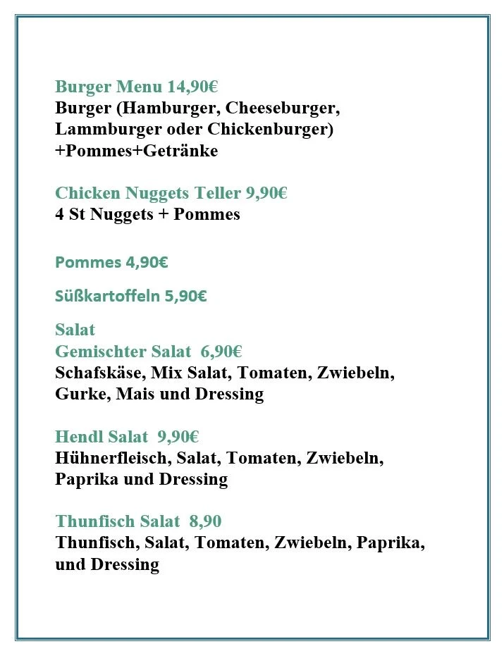 Speisekarte photo 2