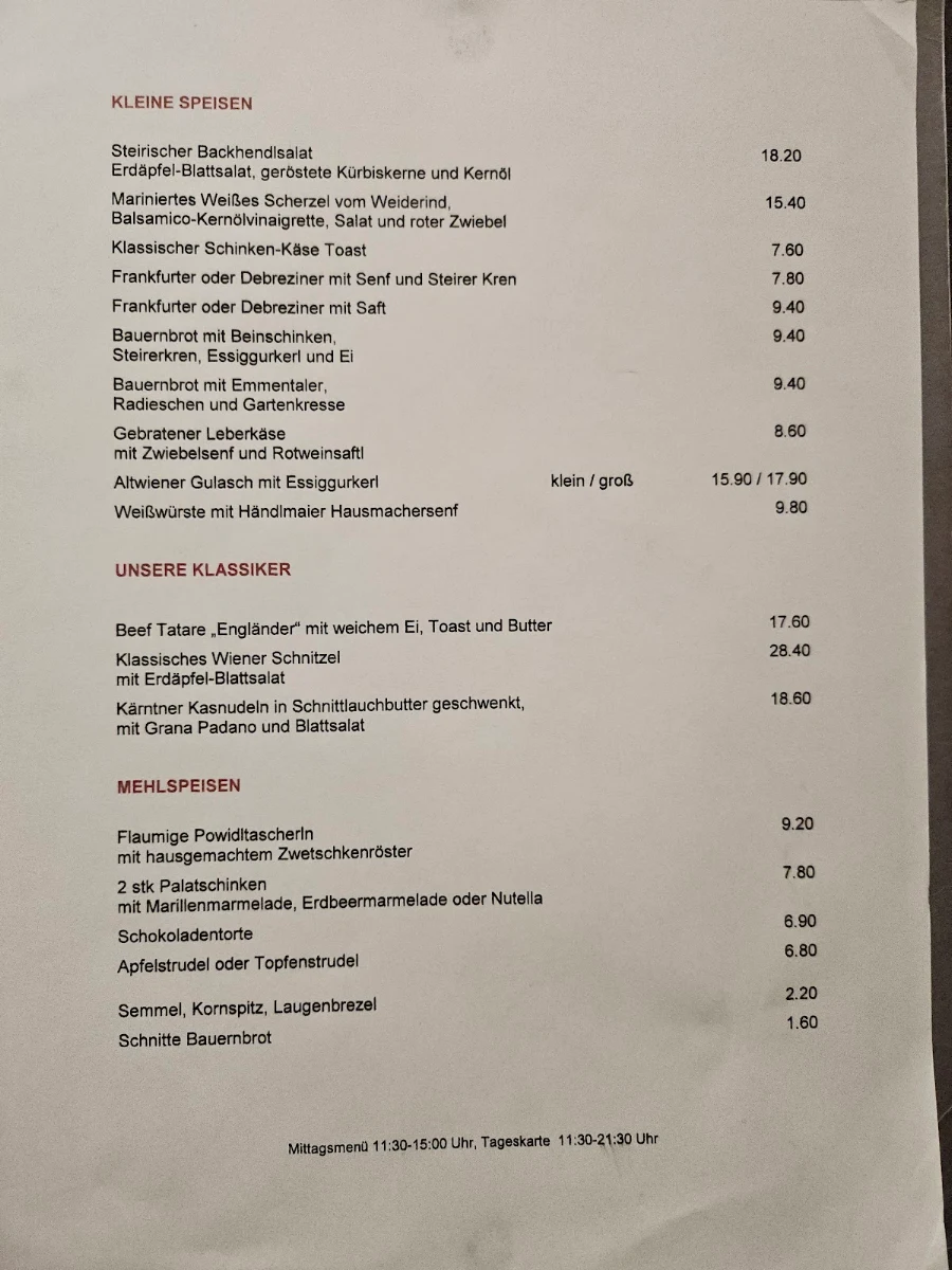 Speisekarte photo 1