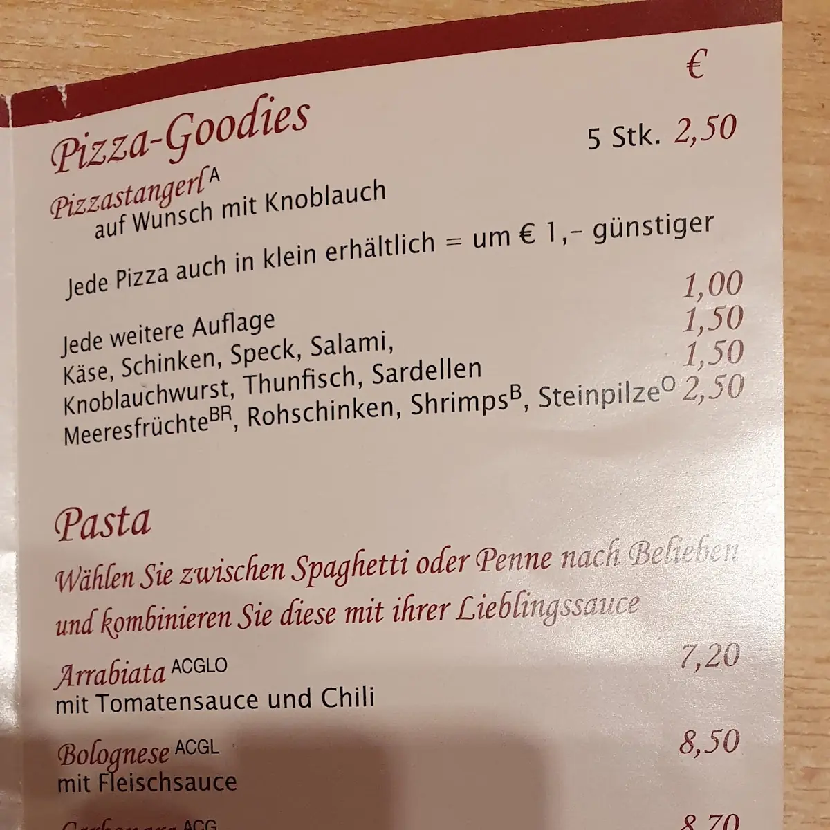 Speisekarte photo 2