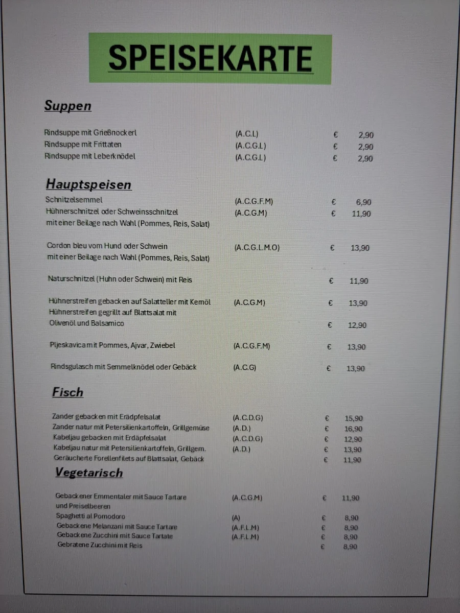 Speisekarte photo 1