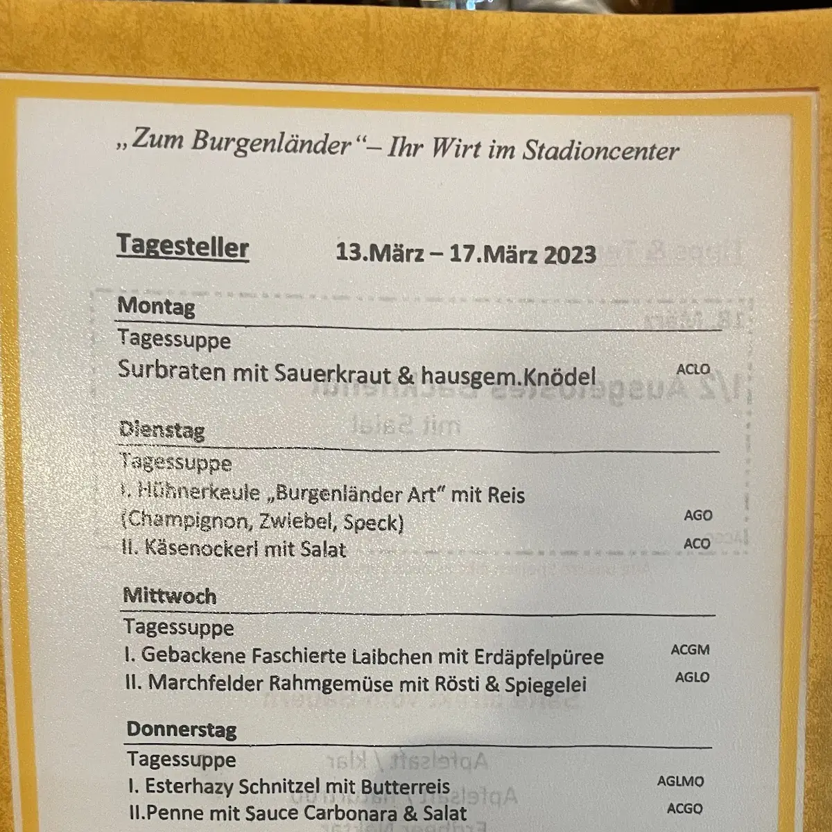 Speisekarte photo 1