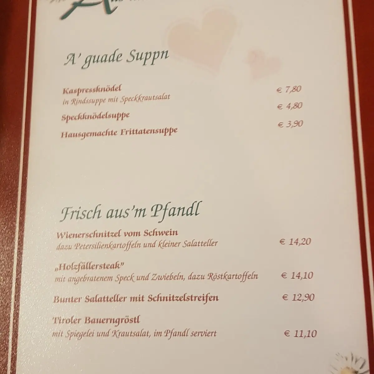 Speisekarte photo 3