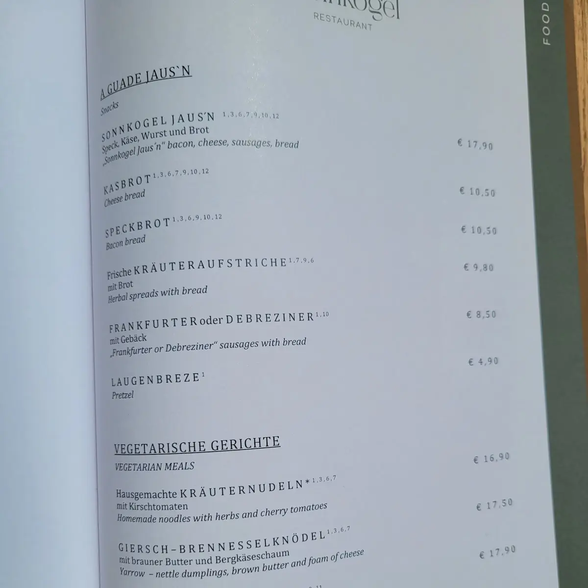 Speisekarte photo 9