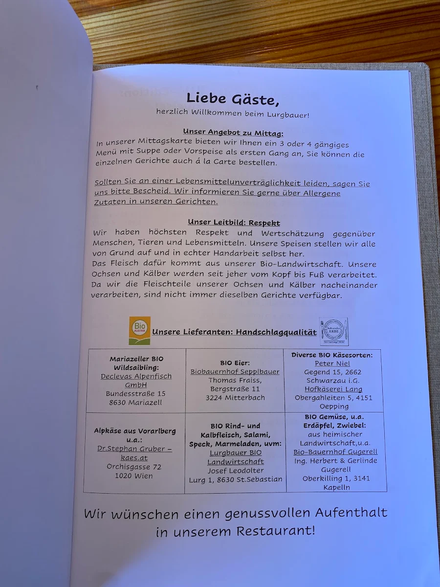 Speisekarte photo 2