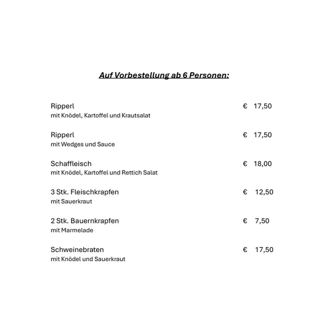 Speisekarte photo 2