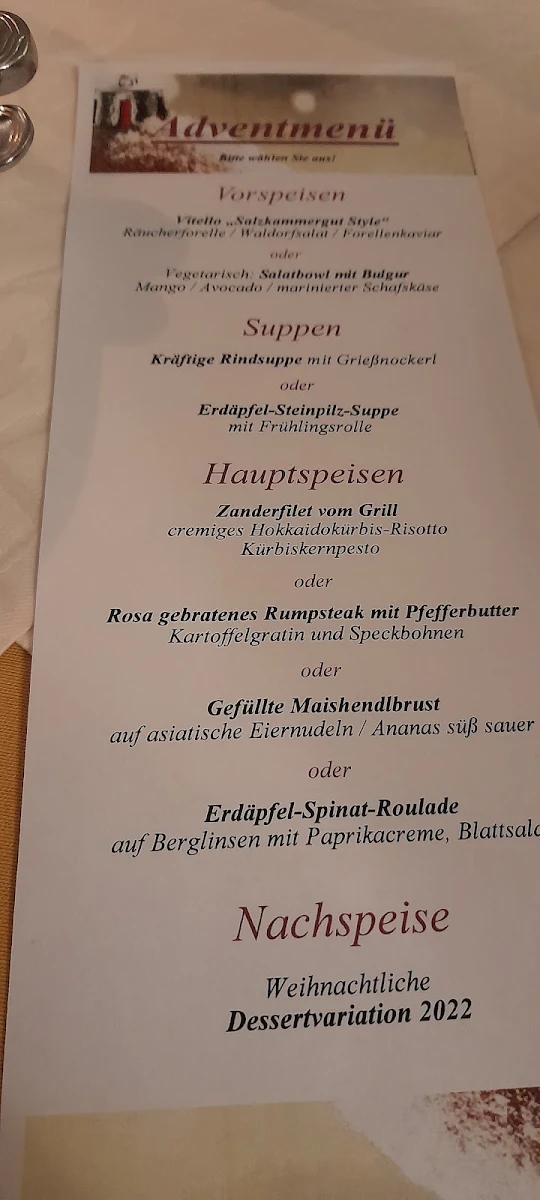 Speisekarte, Restaurant & Hotel Waldesruh
