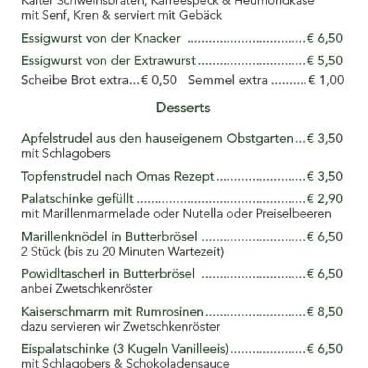 Speisekarte photo 2