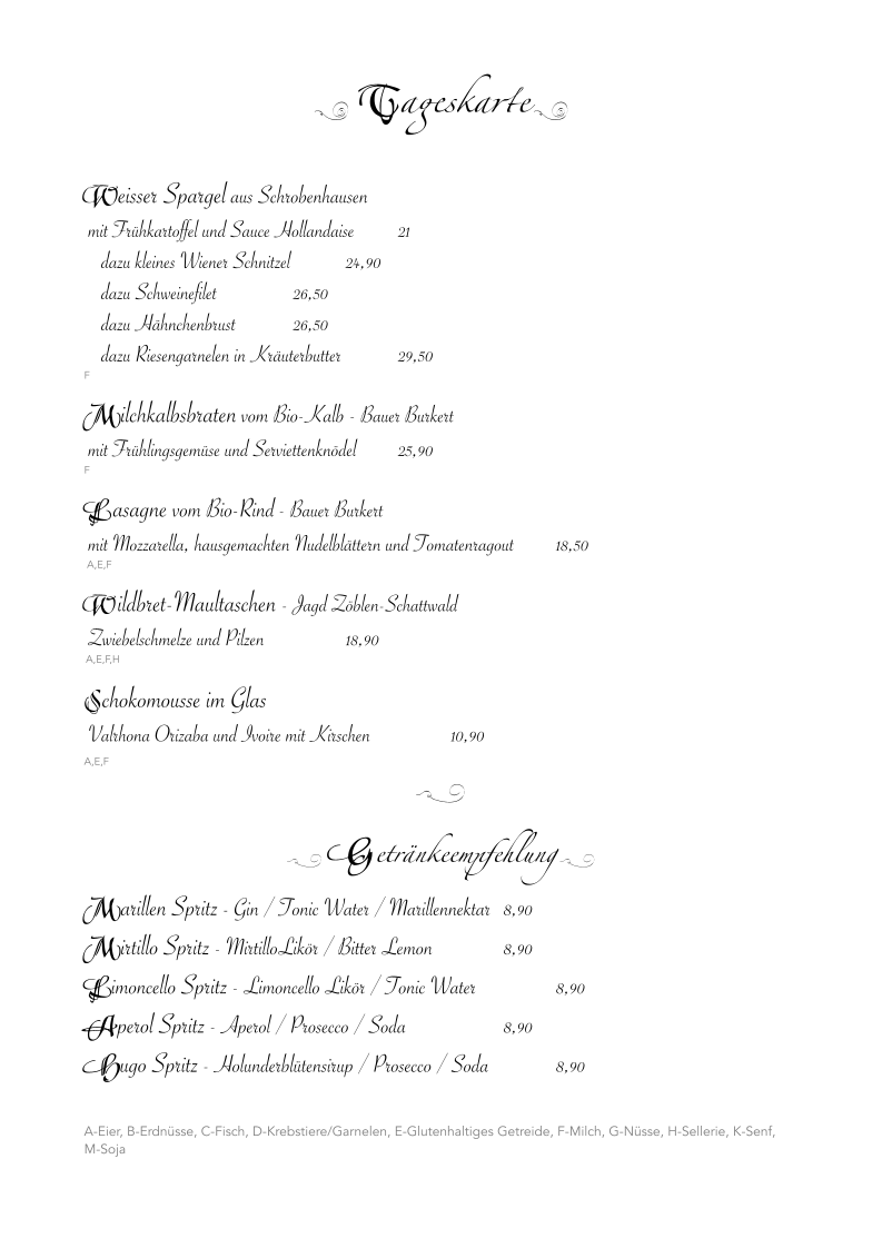 Speisekarte photo 1