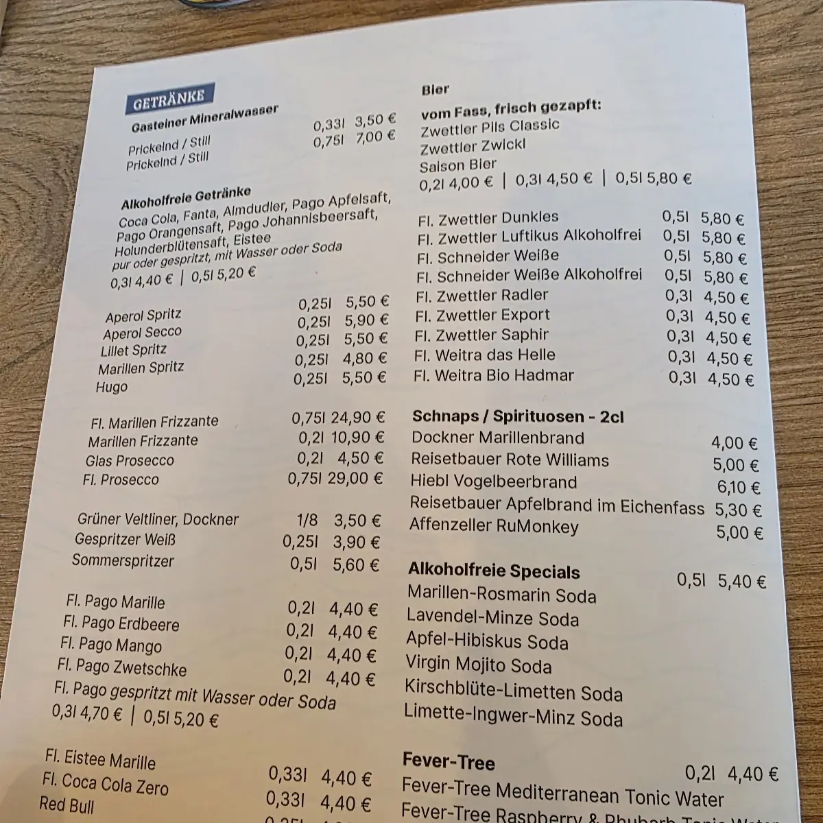 Speisekarte photo 1