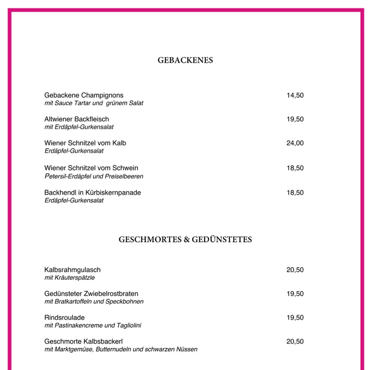 Speisekarte photo 2
