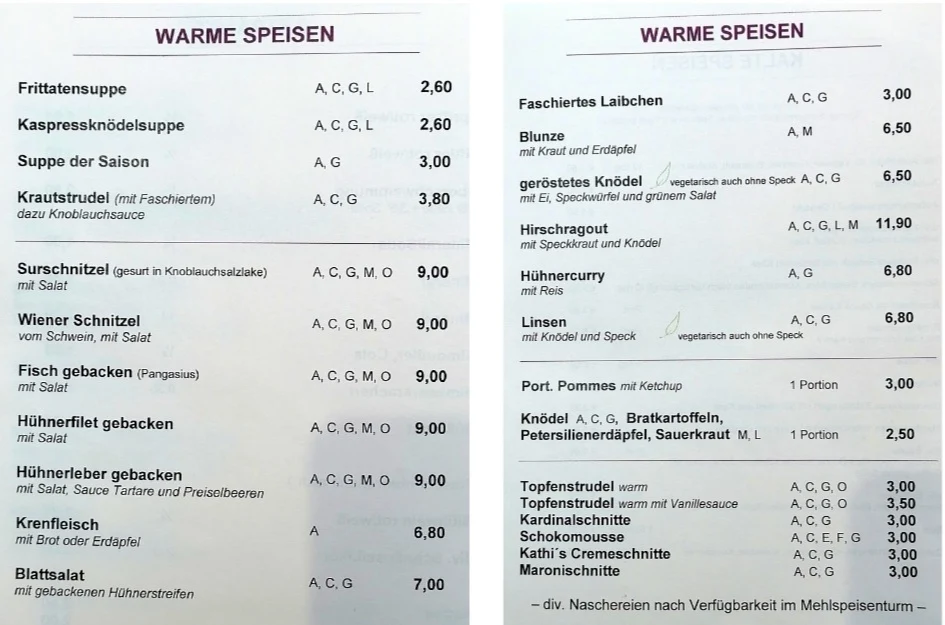 Speisekarte photo 1