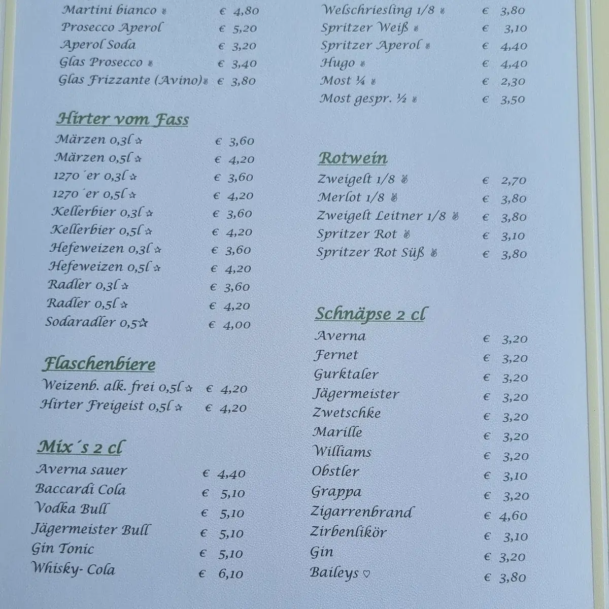 Speisekarte photo 2