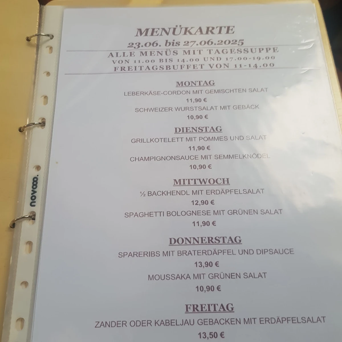 Speisekarte photo 1