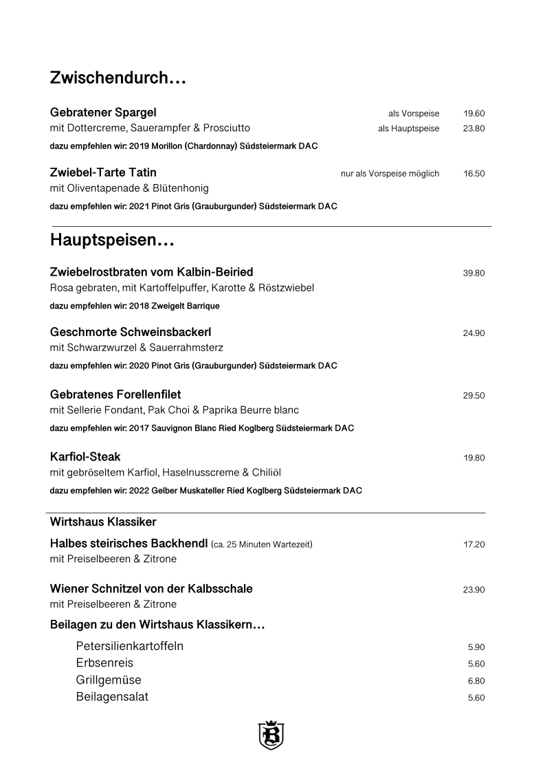 Speisekarte photo 1