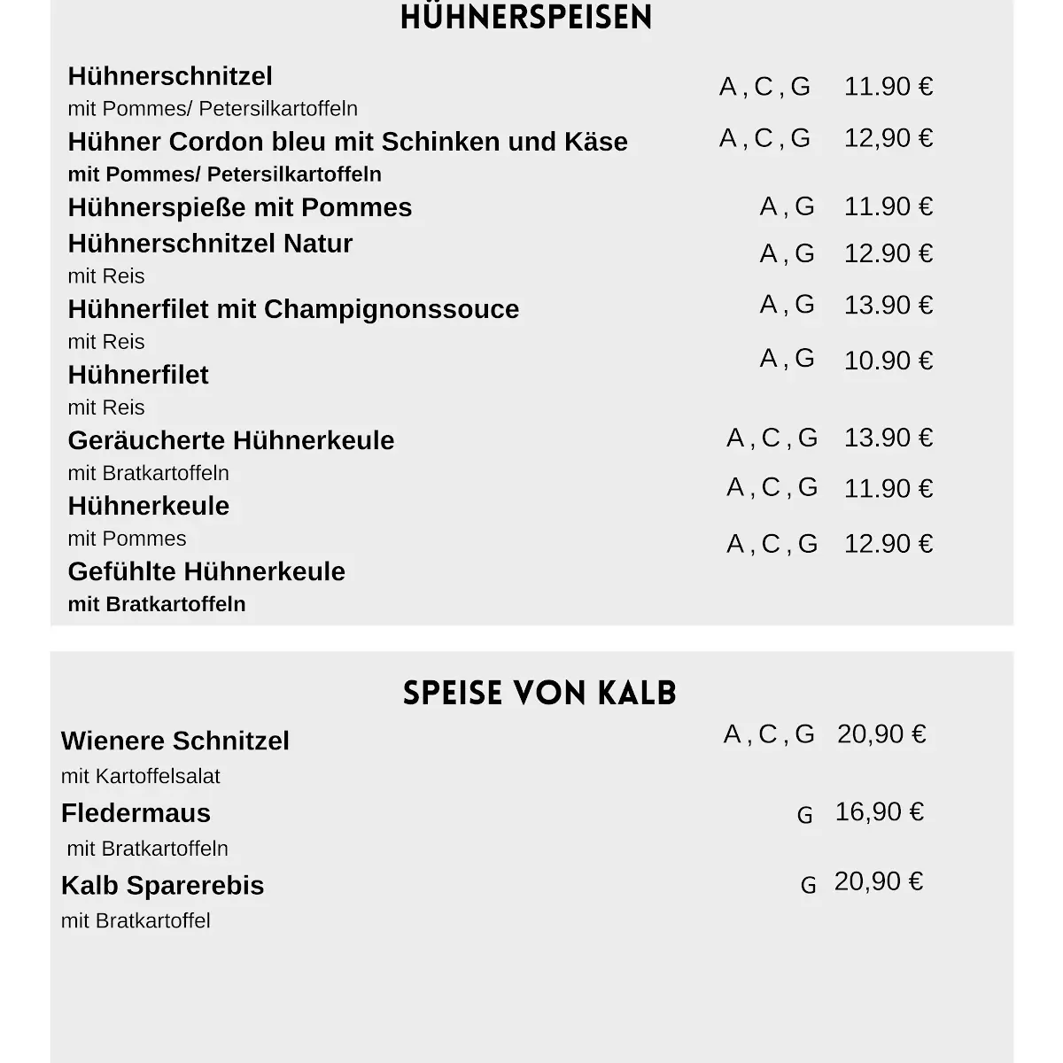 Speisekarte photo 3