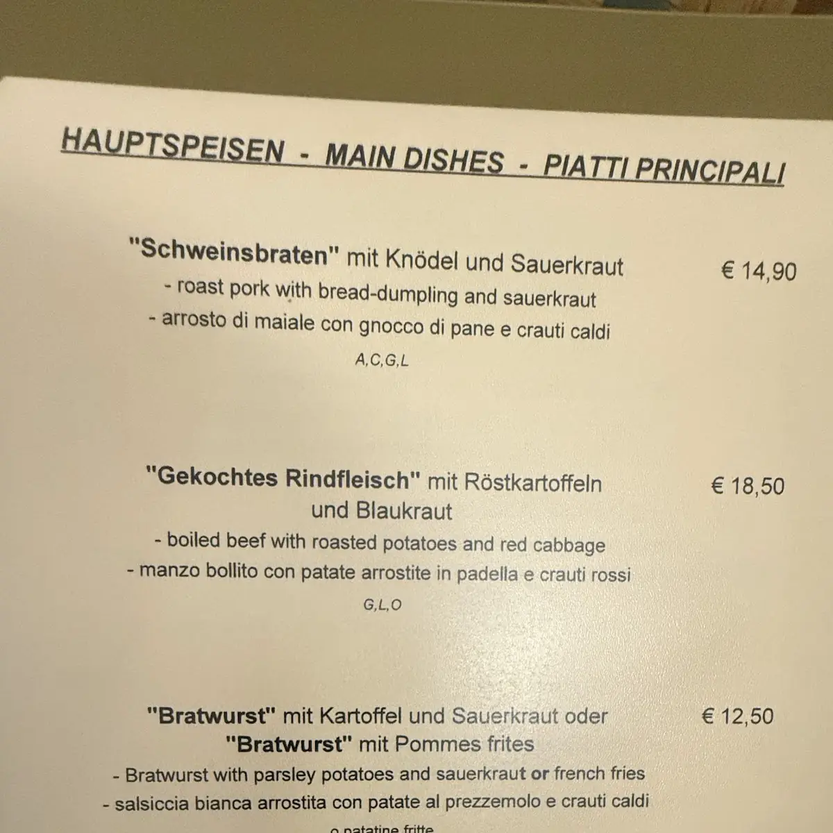 Speisekarte photo 1