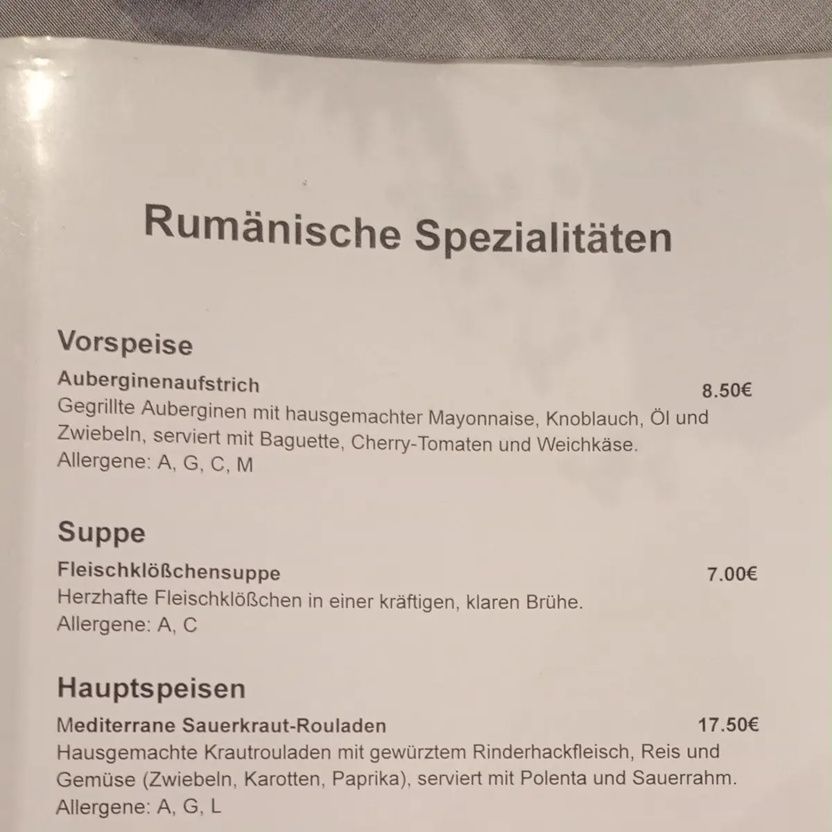 Speisekarte photo 1