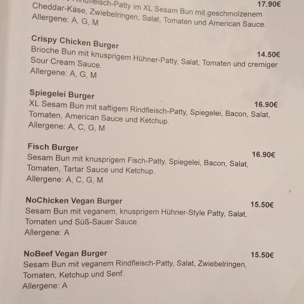 Speisekarte photo 5