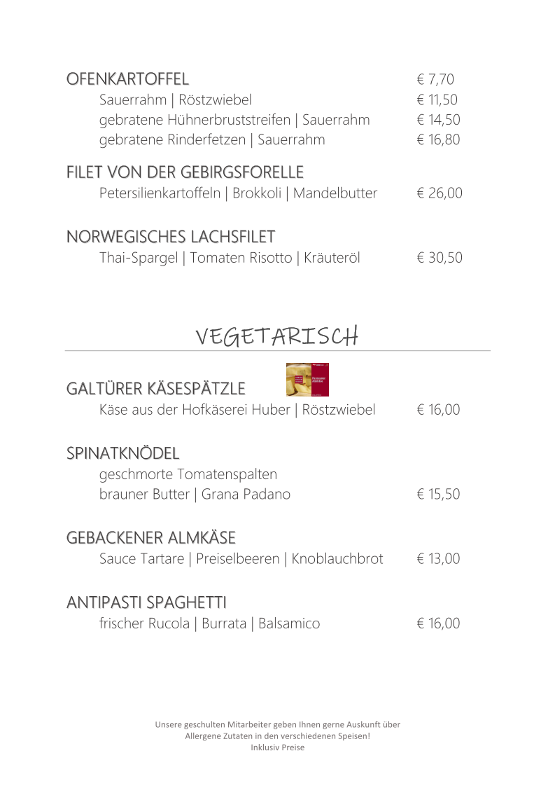 Speisekarte photo 2
