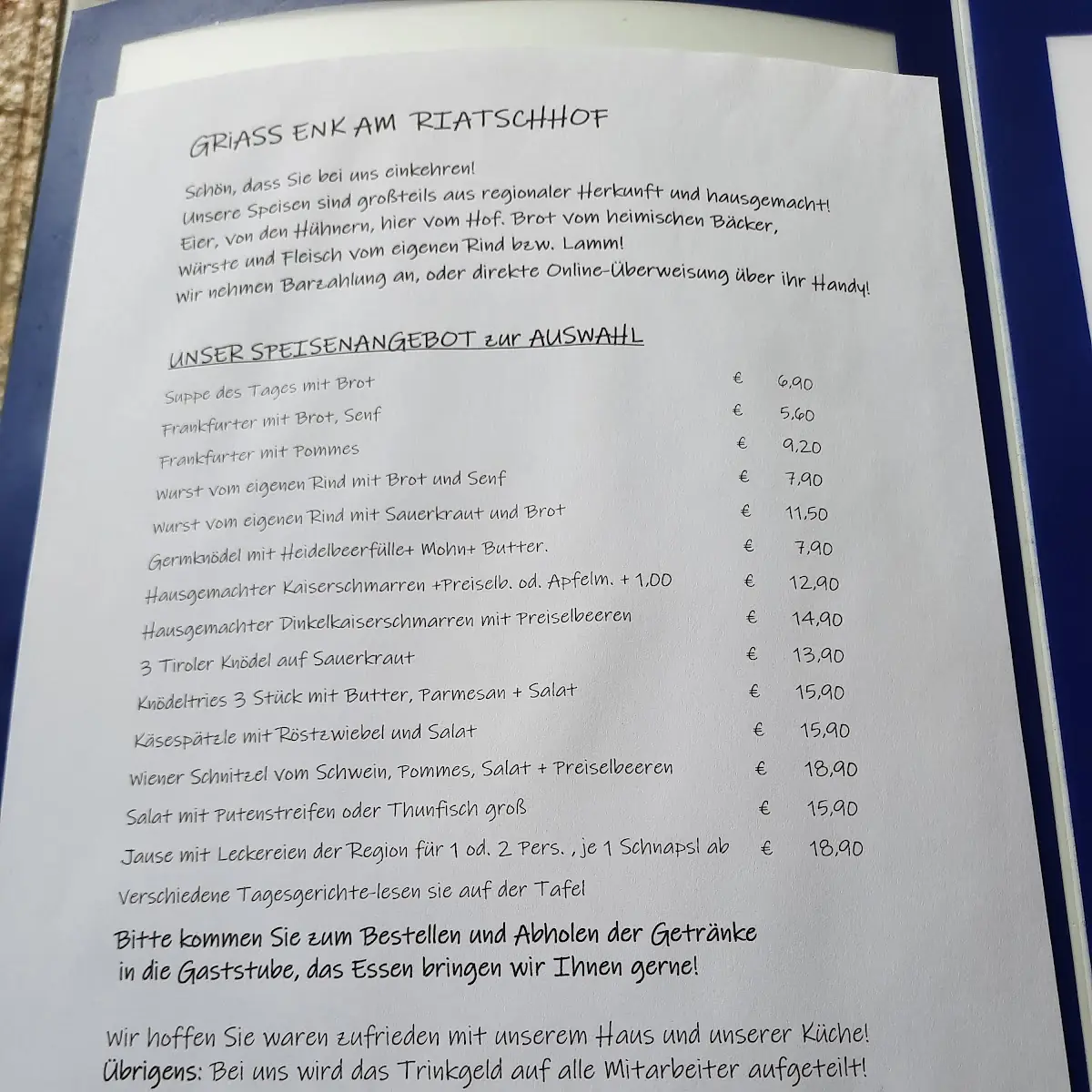 Speisekarte photo 1
