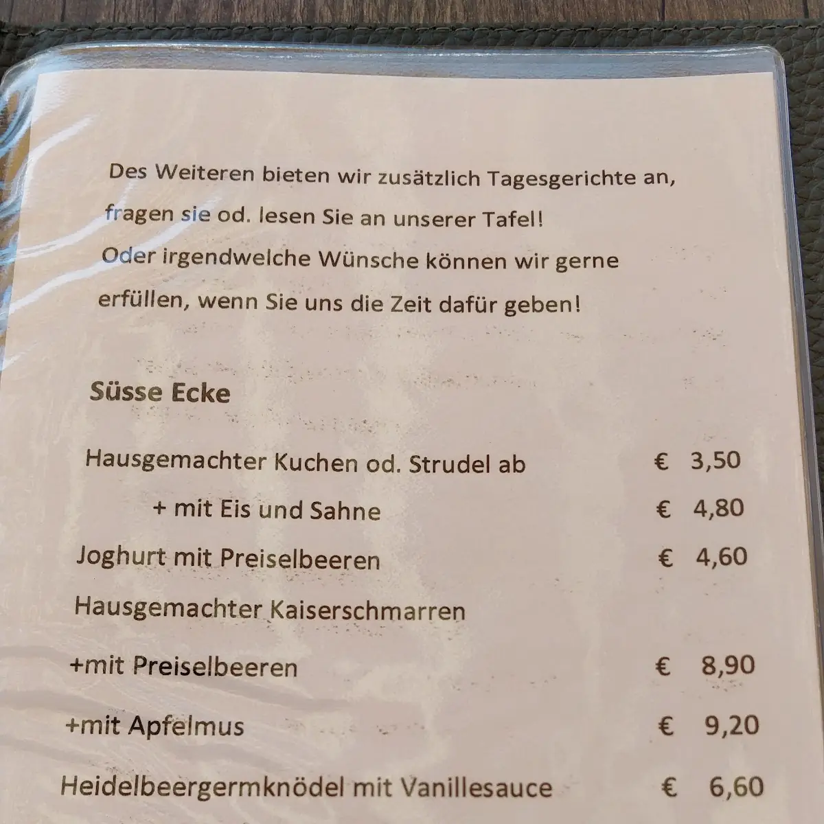 Speisekarte photo 2