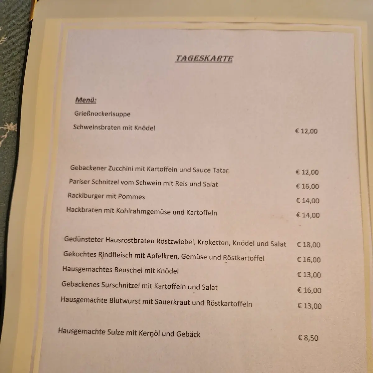 Speisekarte photo 1