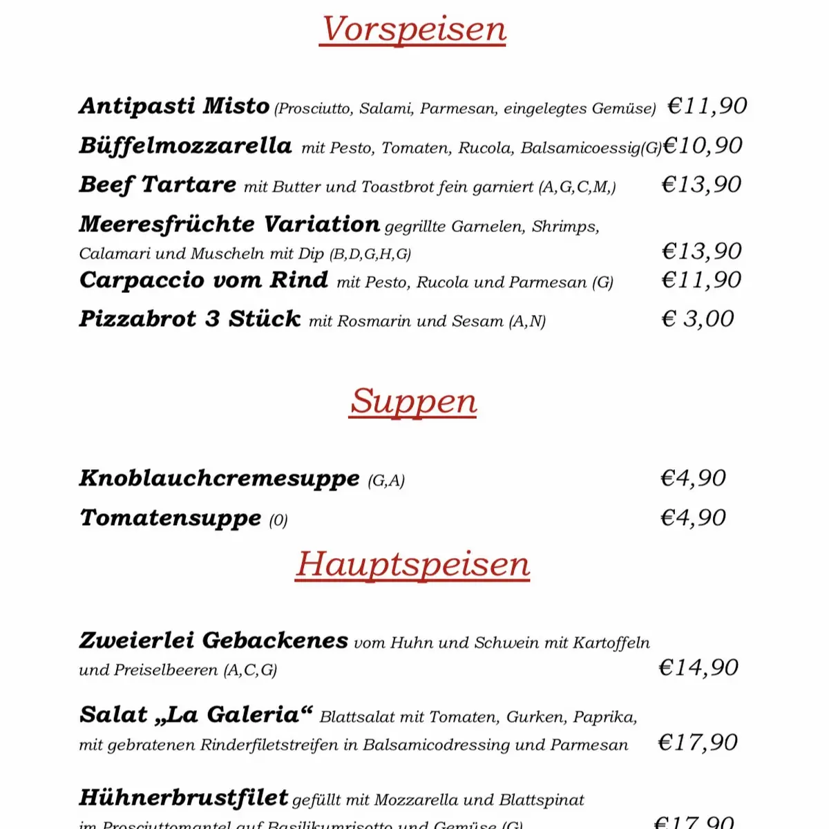 Speisekarte photo 1