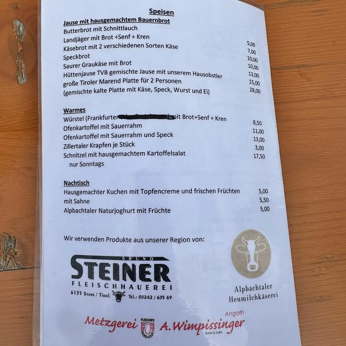 Speisekarte photo 2
