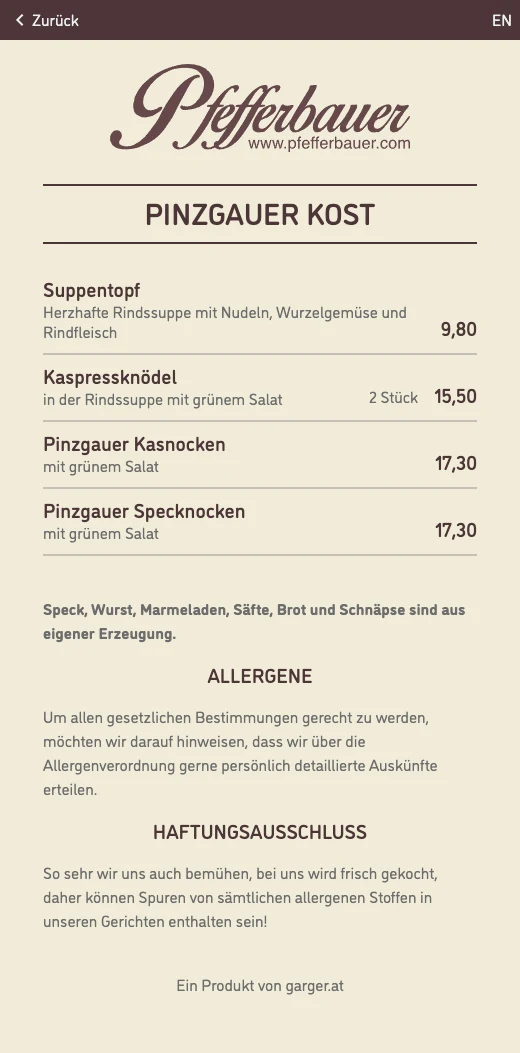 Speisekarte photo 1