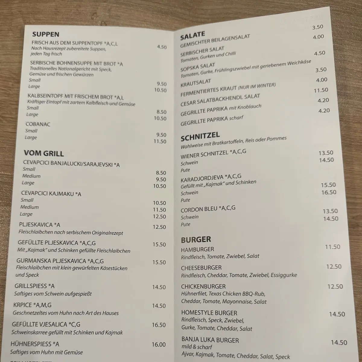 Speisekarte photo 1