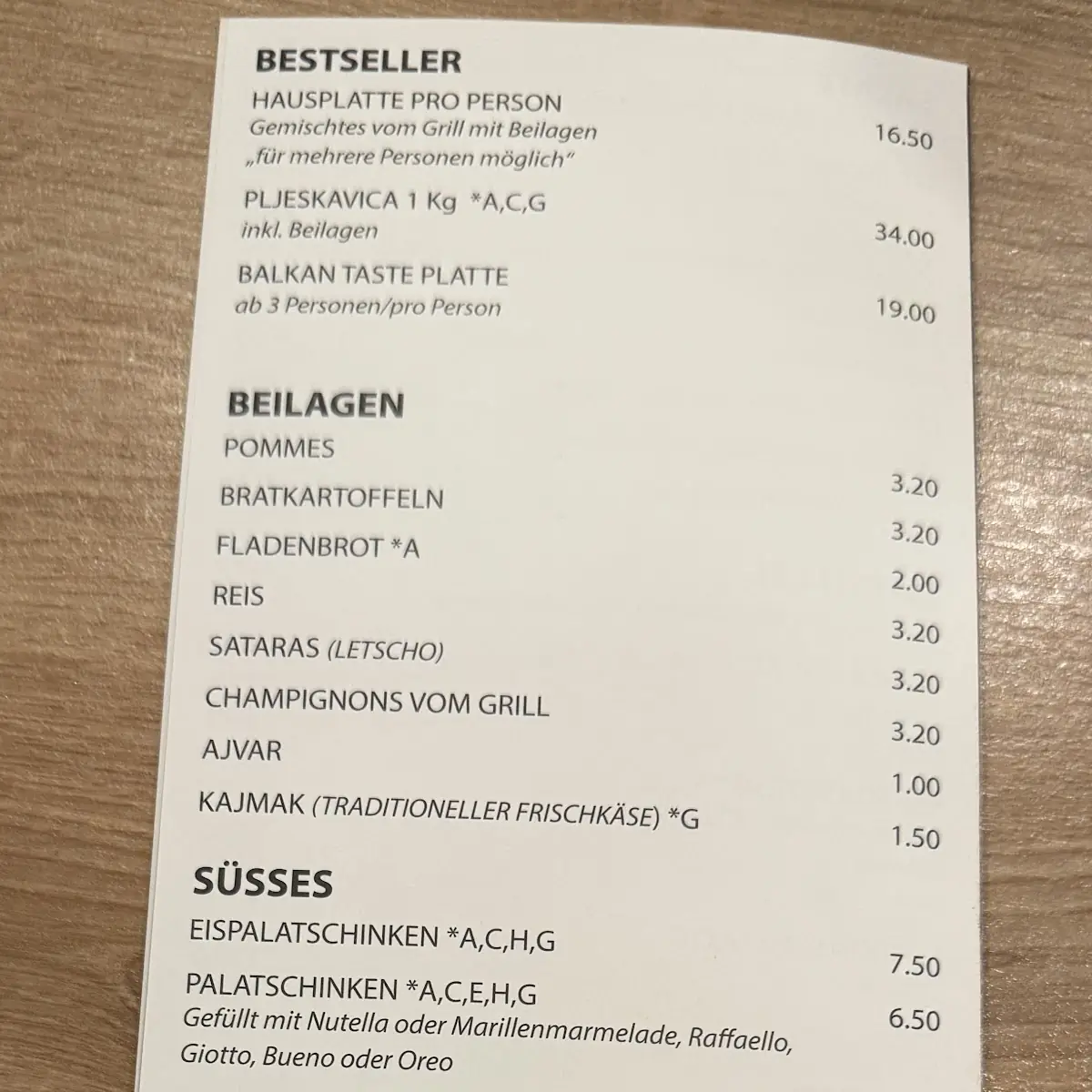 Speisekarte photo 2