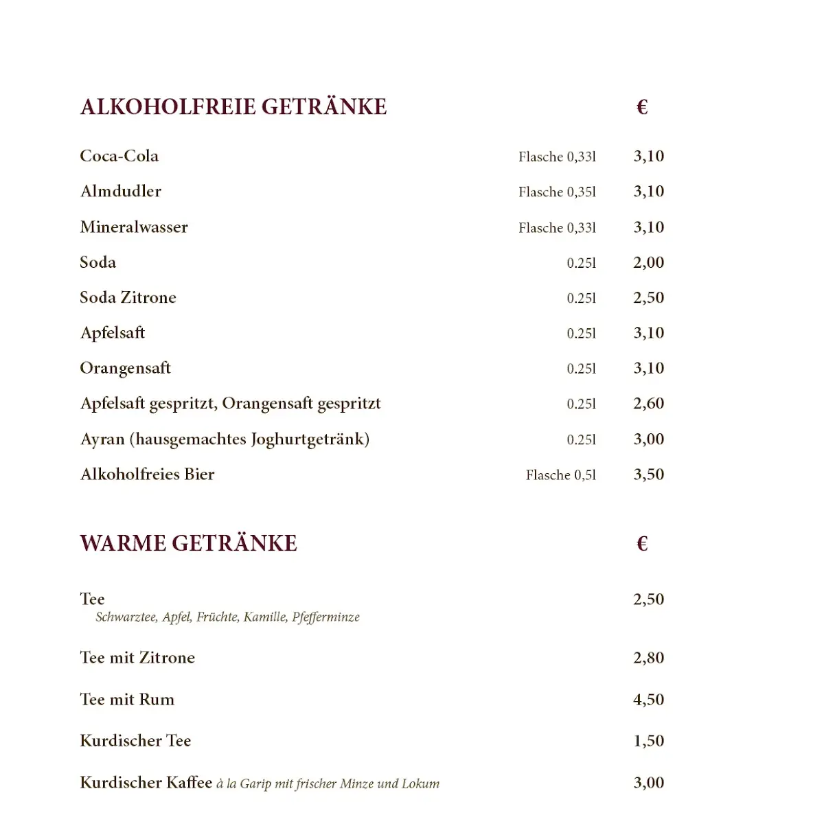 Speisekarte photo 5