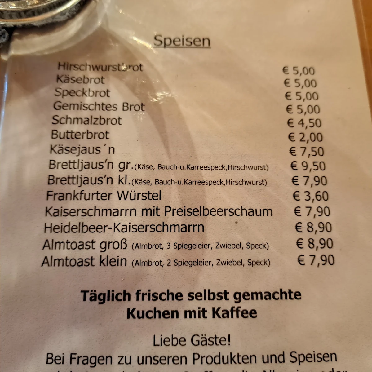 Speisekarte photo 1