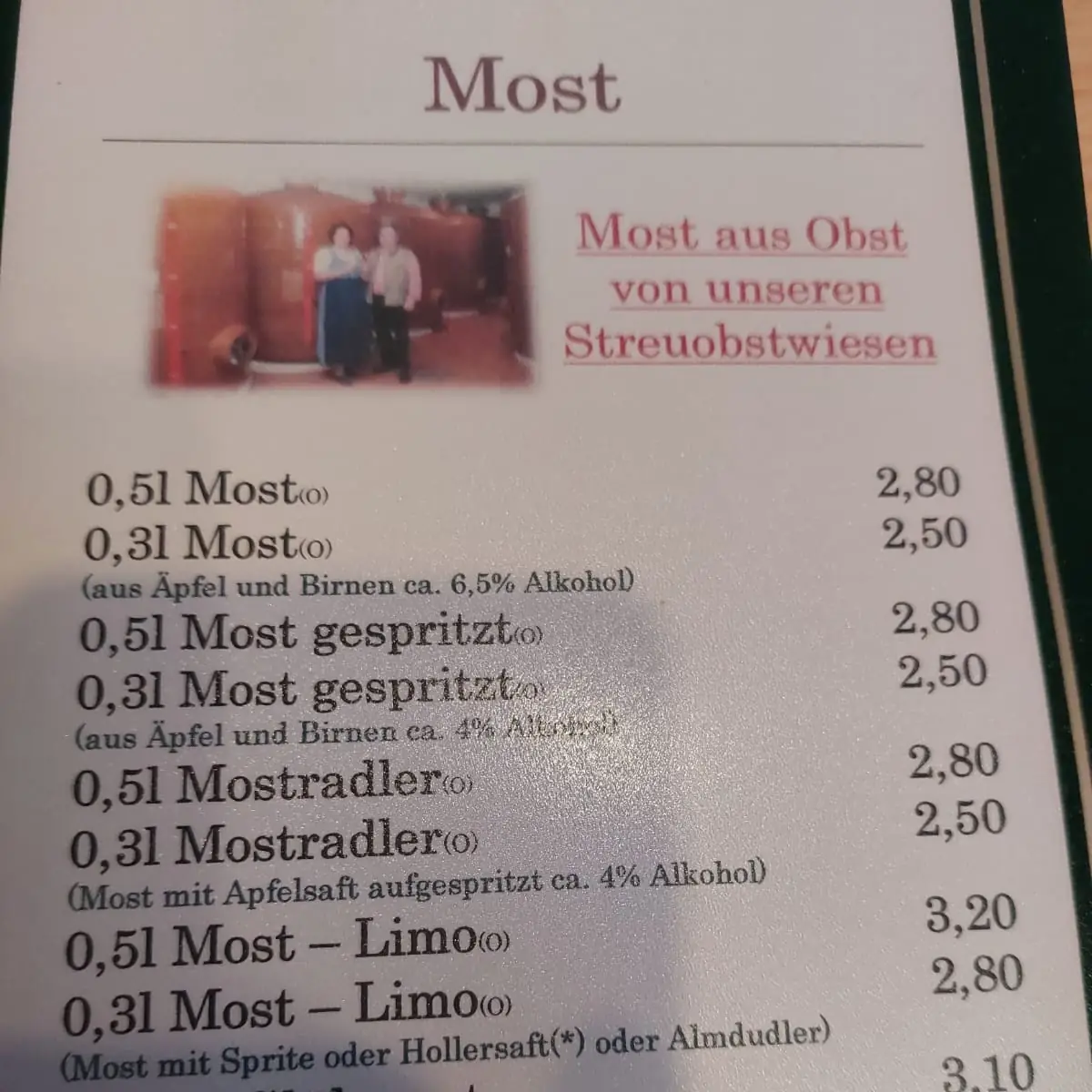 Speisekarte photo 2