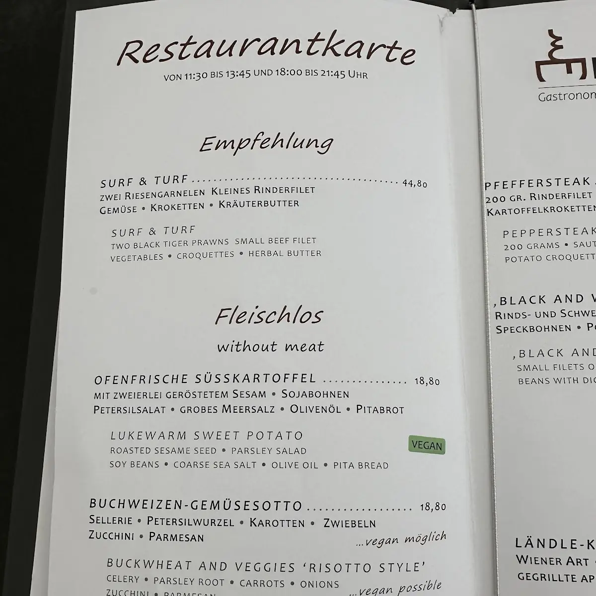 Speisekarte photo 1