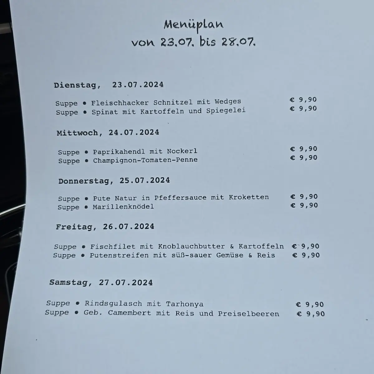 Speisekarte photo 1