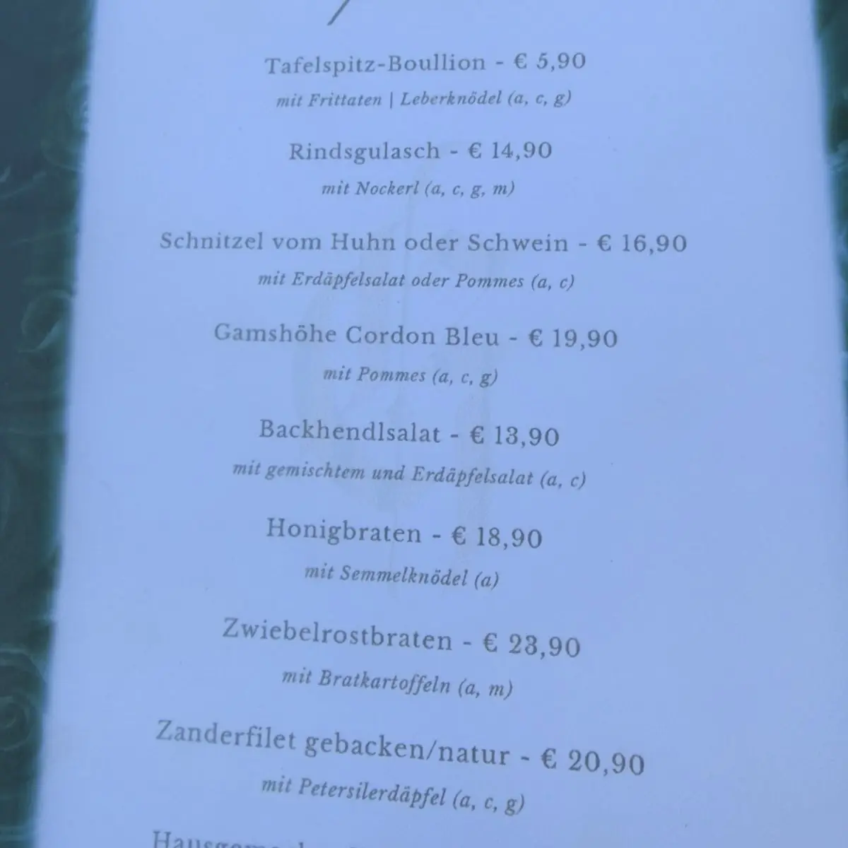 Speisekarte photo 5