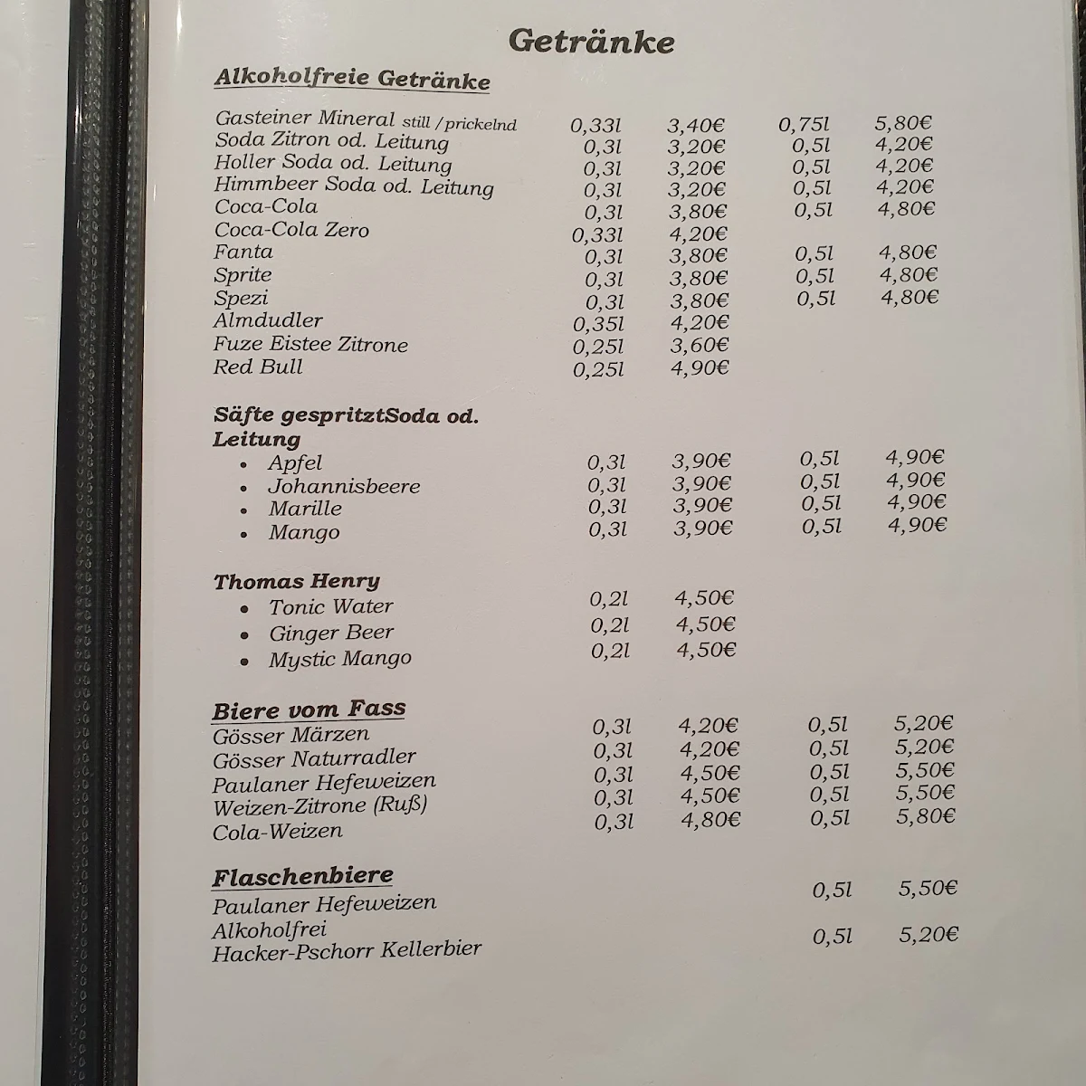 Speisekarte photo 1
