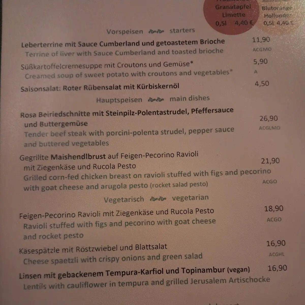 Speisekarte photo 1