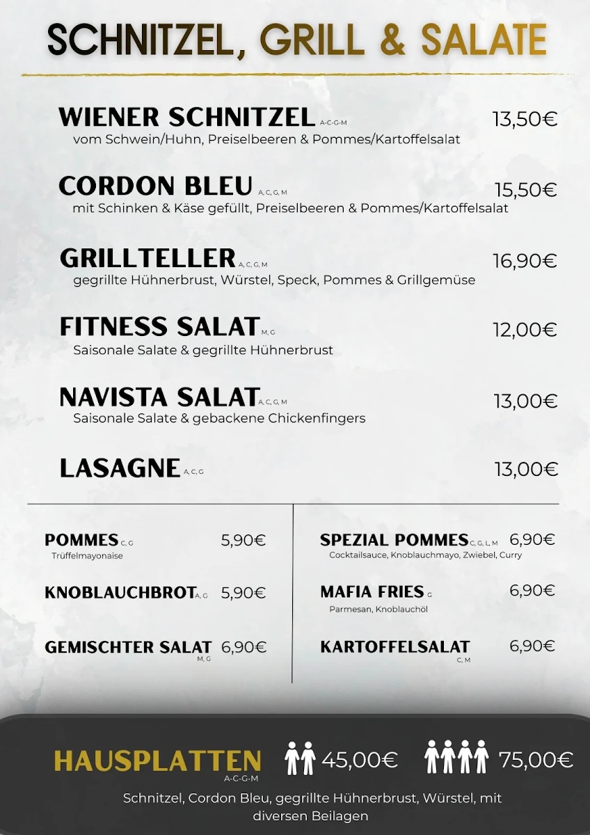 Speisekarte, Andi's Foodtruck