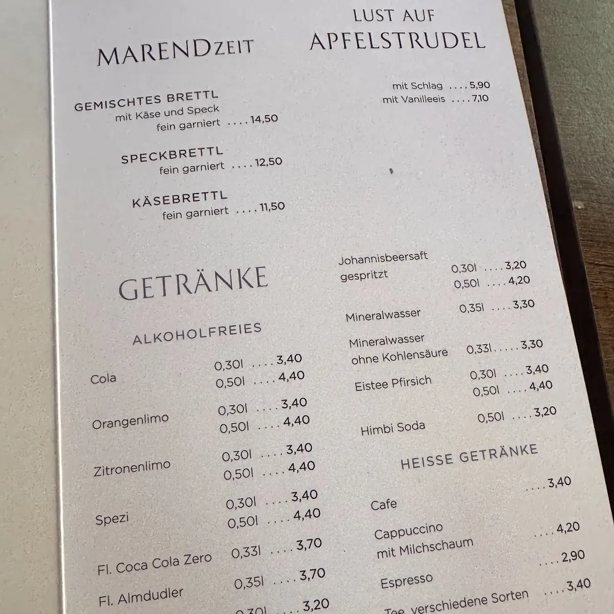 Speisekarte photo 2