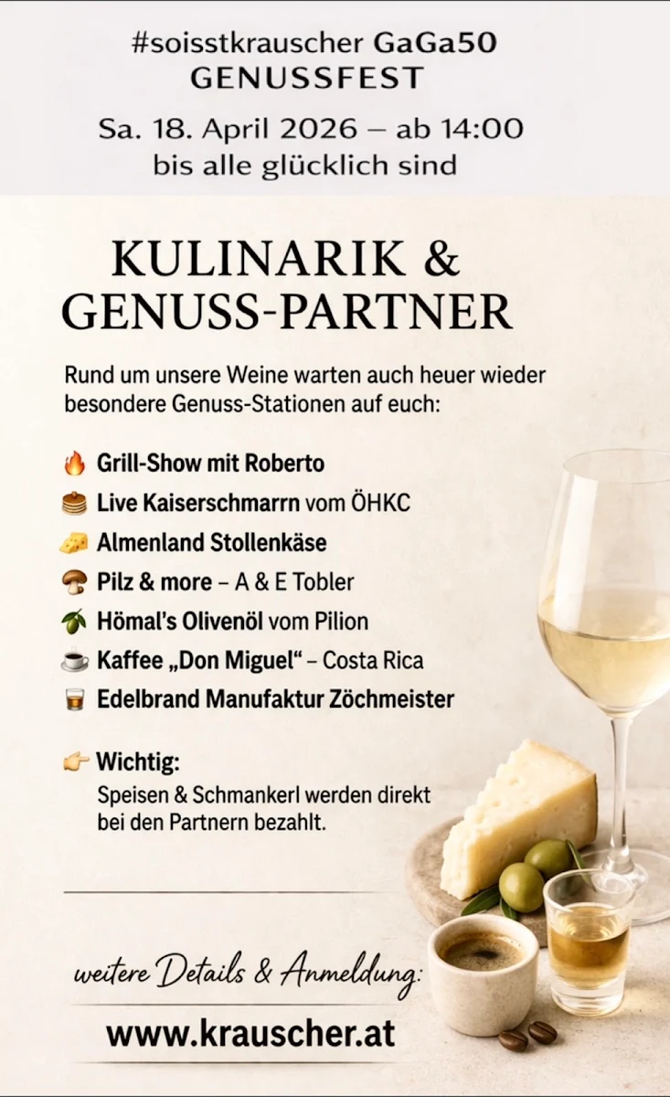 Speisekarte, Weingut EHE Krauscher