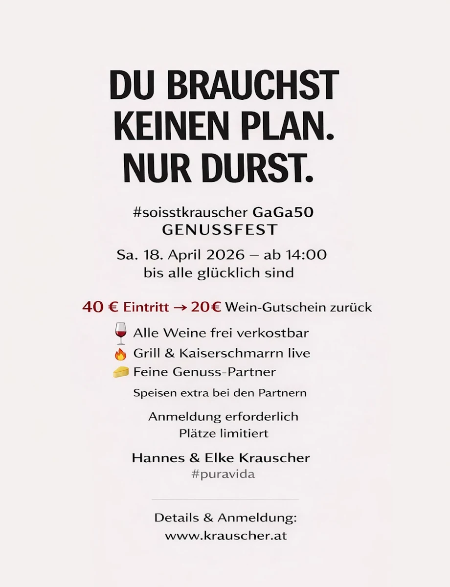 Speisekarte, Weingut EHE Krauscher