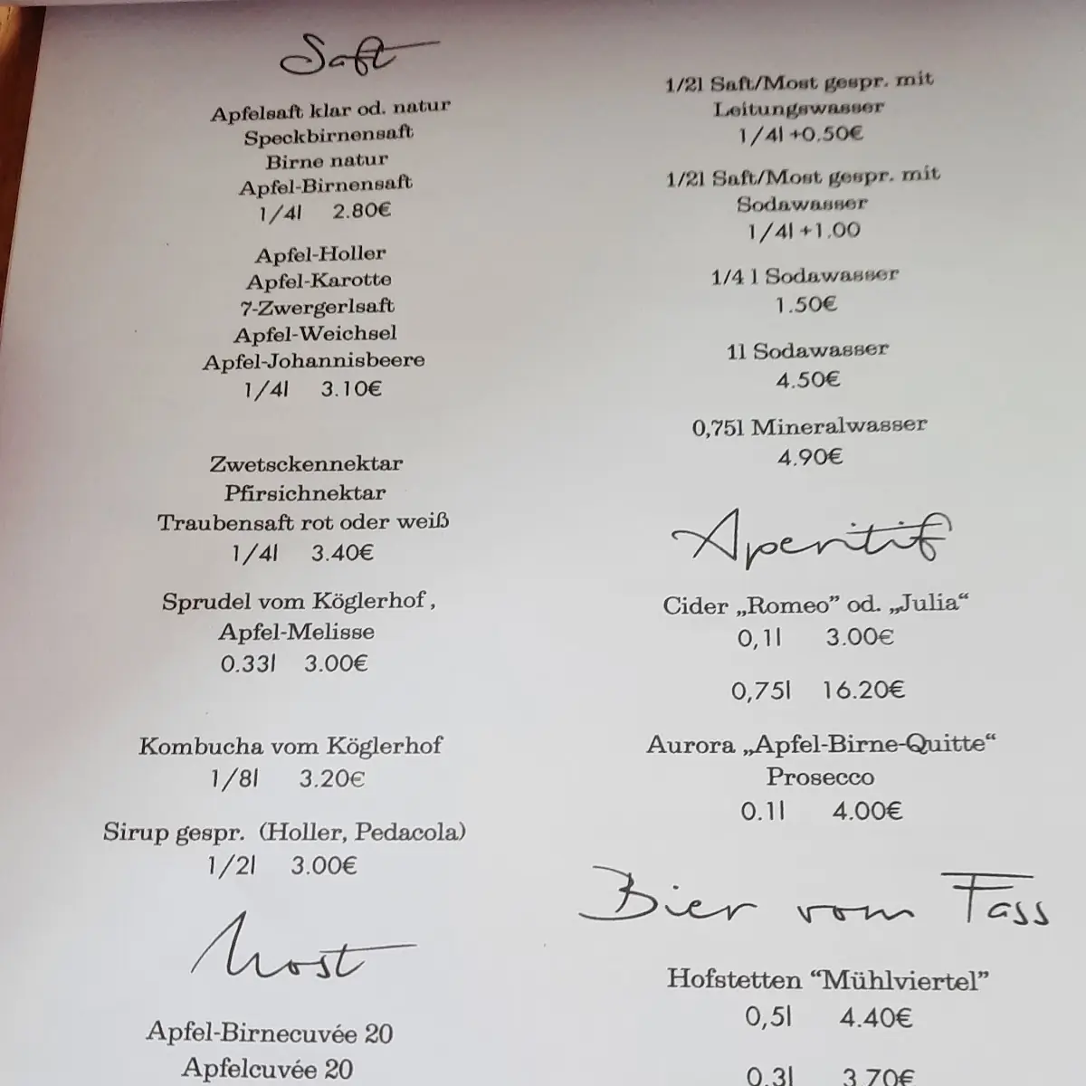 Speisekarte photo 1