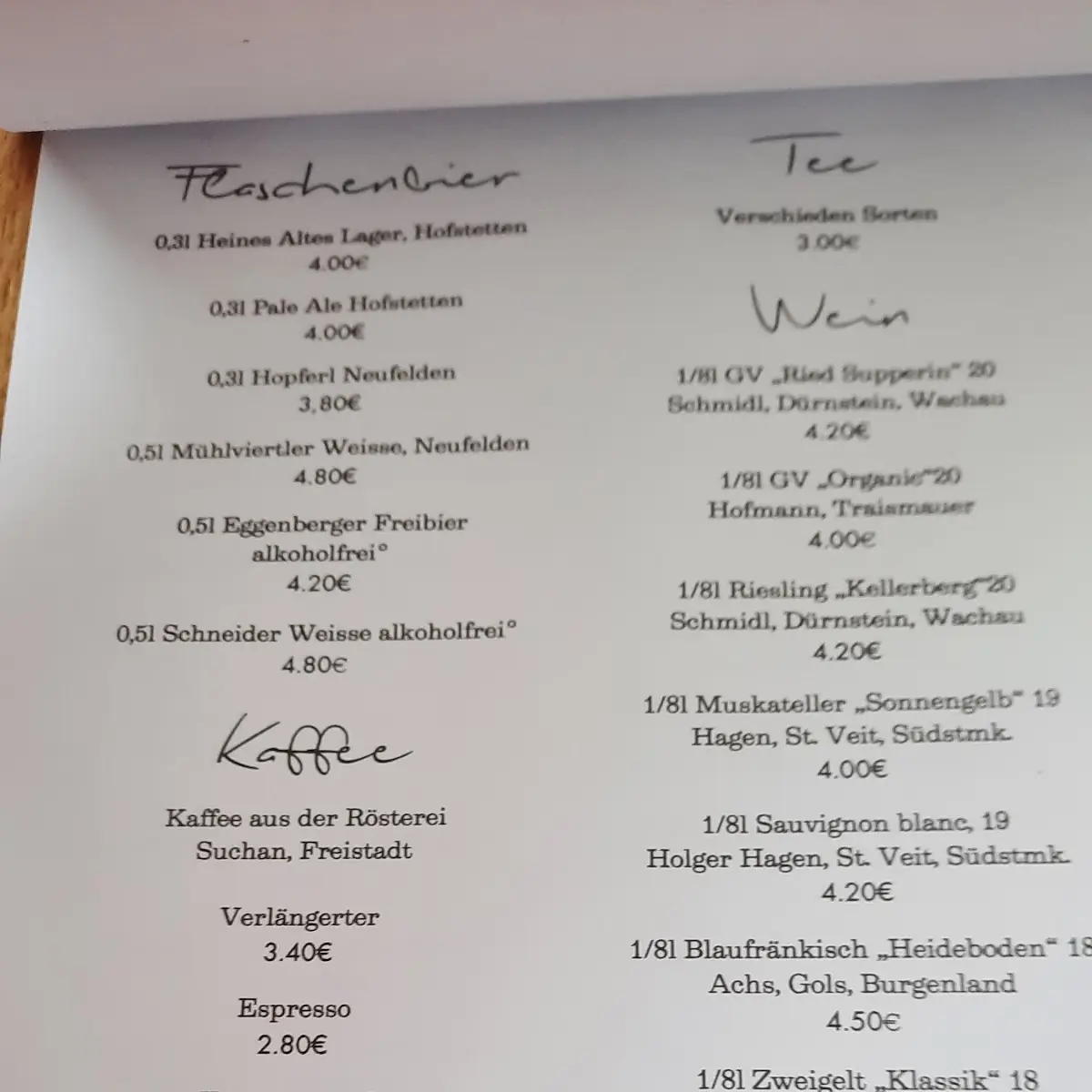 Speisekarte photo 2