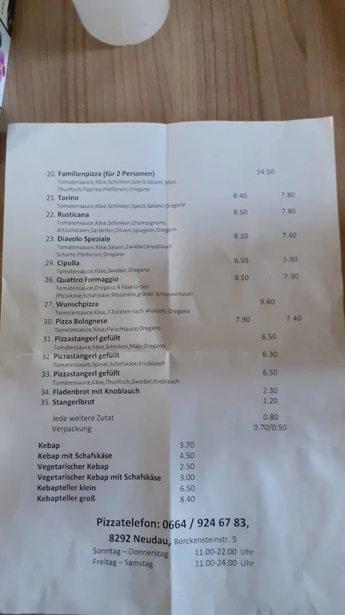 Speisekarte photo 1