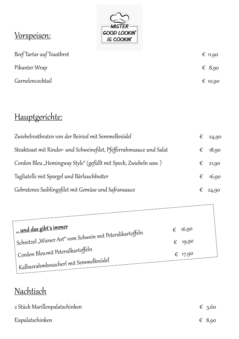 Speisekarte photo 1